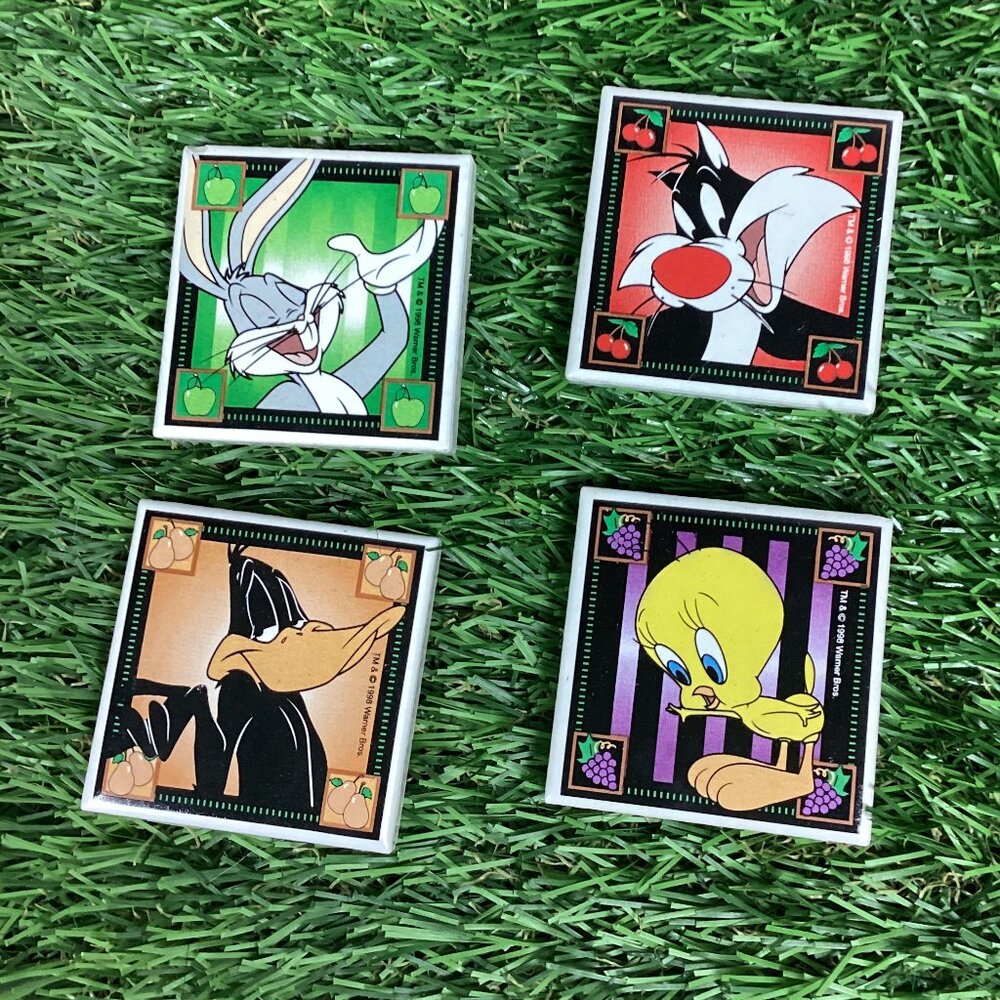 1998 Looney Tunes Tile Magnets, Set of 4